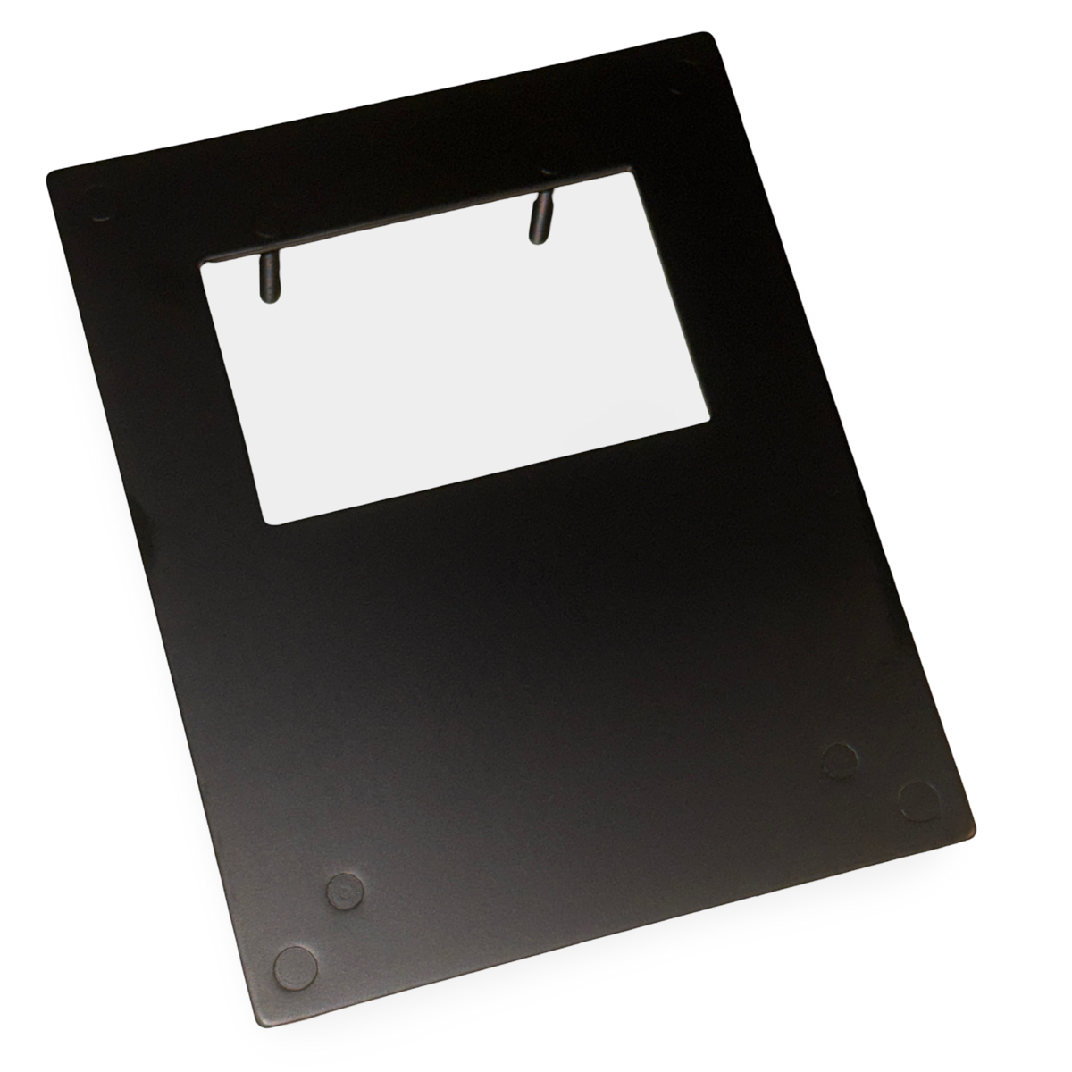 Universal bill acceptor mounting bracket, standard opening style, front view - fits ICT A6 and TAO validators