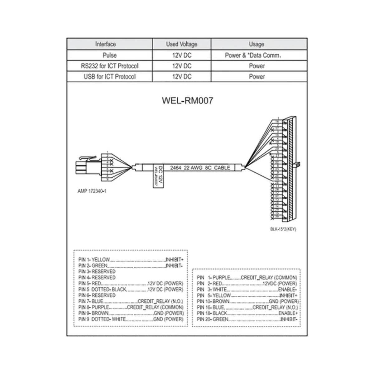 ICT WEL-RM007 12v Power Cable