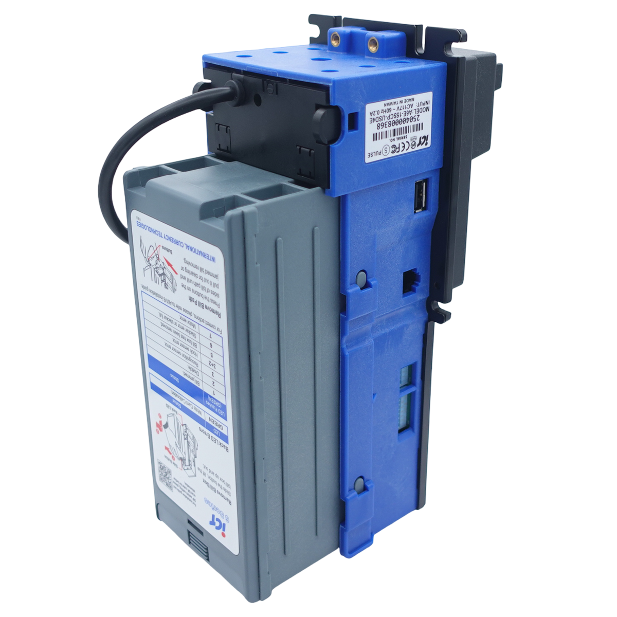 ICT V6E-33S0M-USD4-II Bill Validator 24V 300 Stacker MDB USD Standard Bezel back view