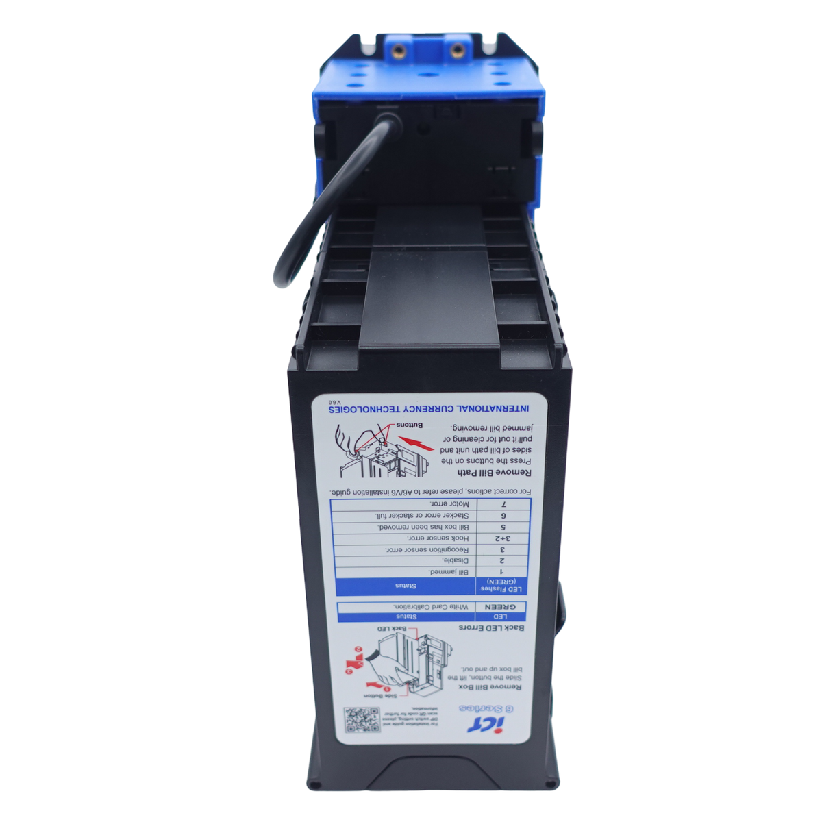 ICT V6E-38F0M-USD4-T# Bill Validator 24V 800 Stacker MDB USD Fitted Bezel Touchtunes back view