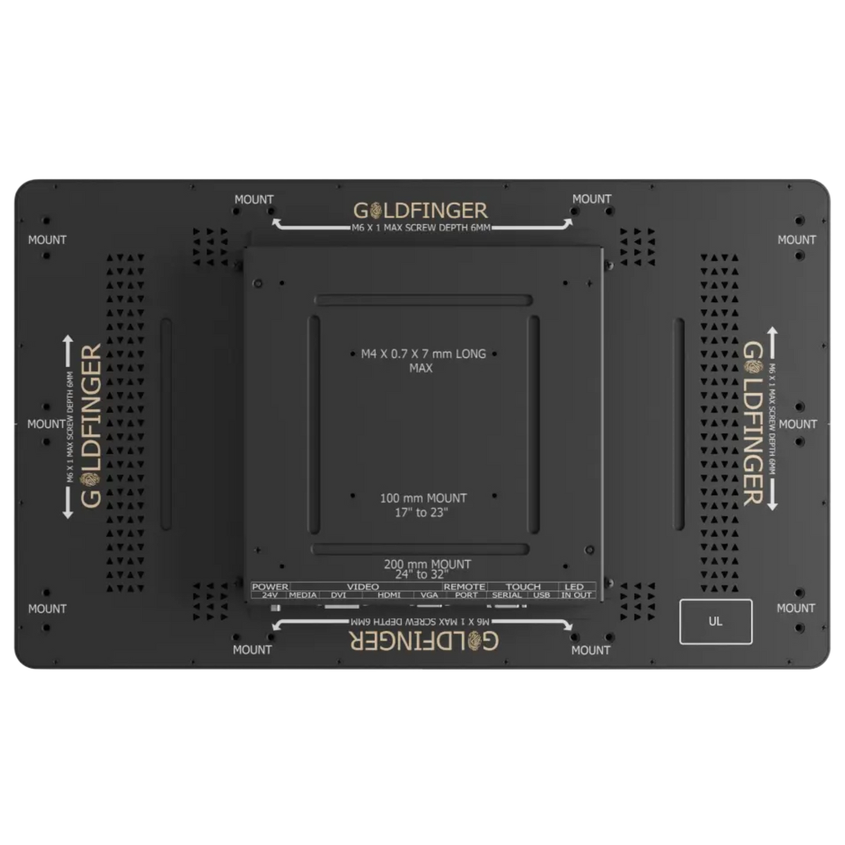 24" Touch Monitor with LED by Goldfinger back view