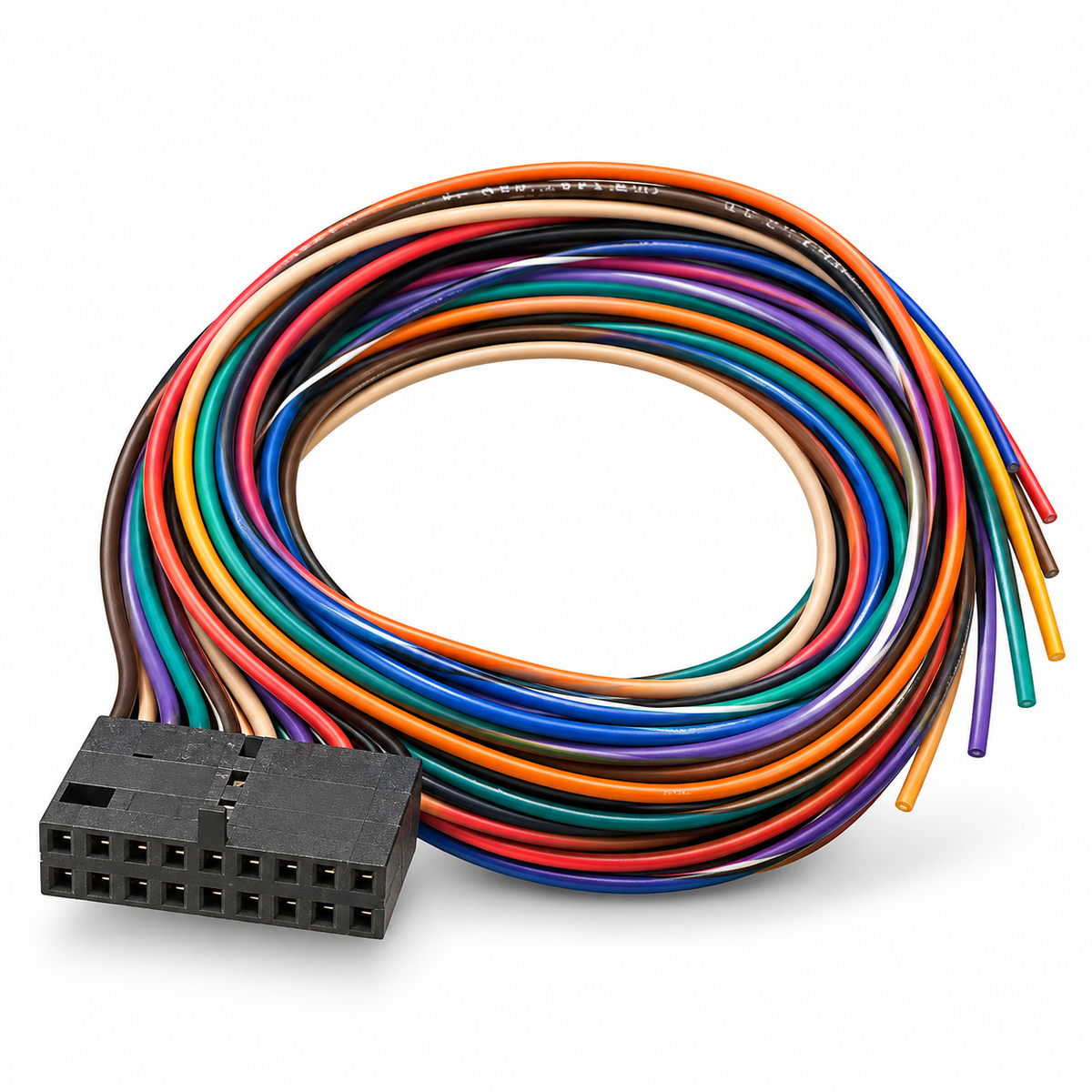 Pyramid Apex 12V fan-out harness 05AA0029 with 18-position connector and color-coded open leads