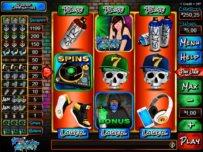 7 HOP Bonus Game Screen - Primero 7's & Skill