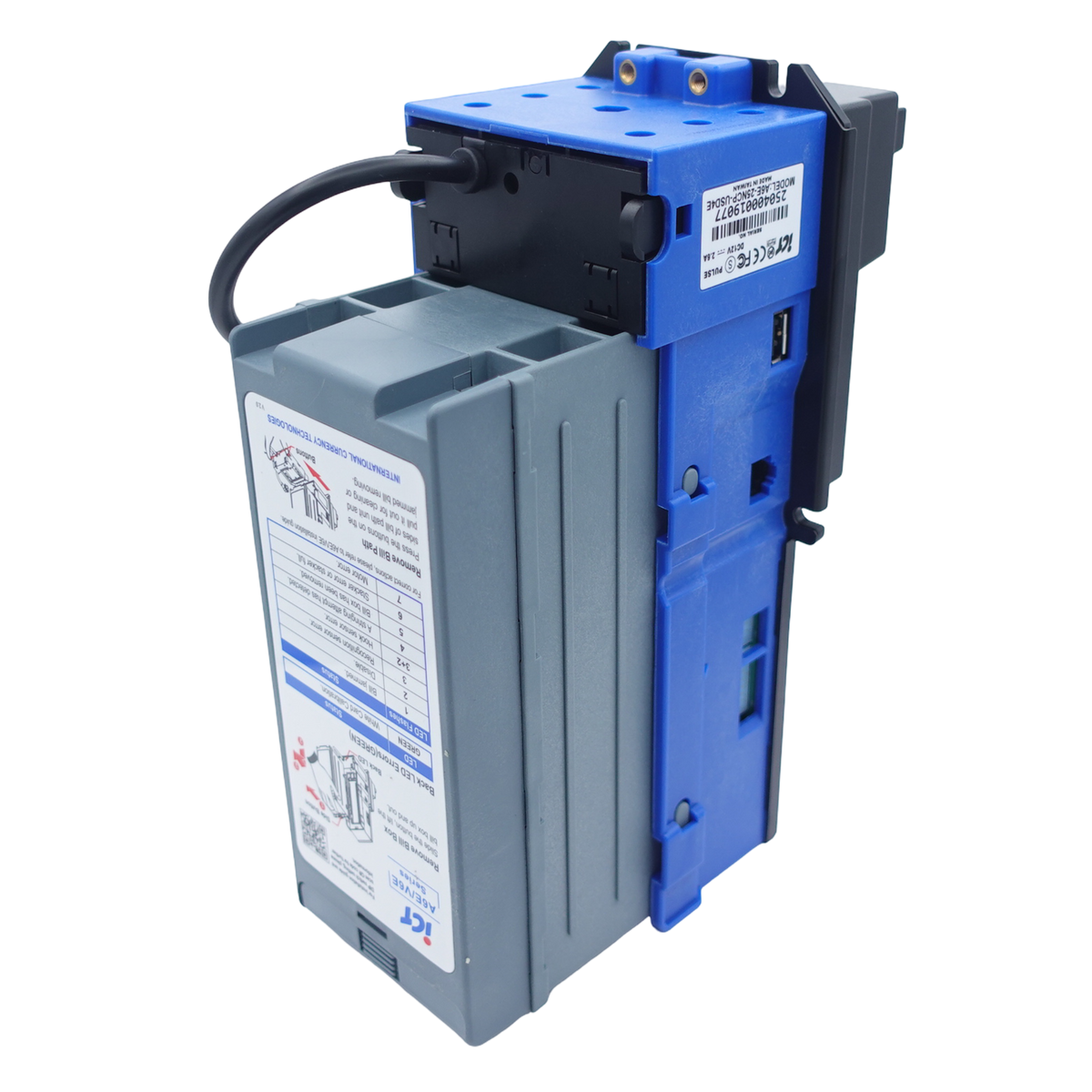 ICT A6E-15F0P-USD4 Bill Acceptor 110V 500 Stacker USD Fitted Bezel back view
