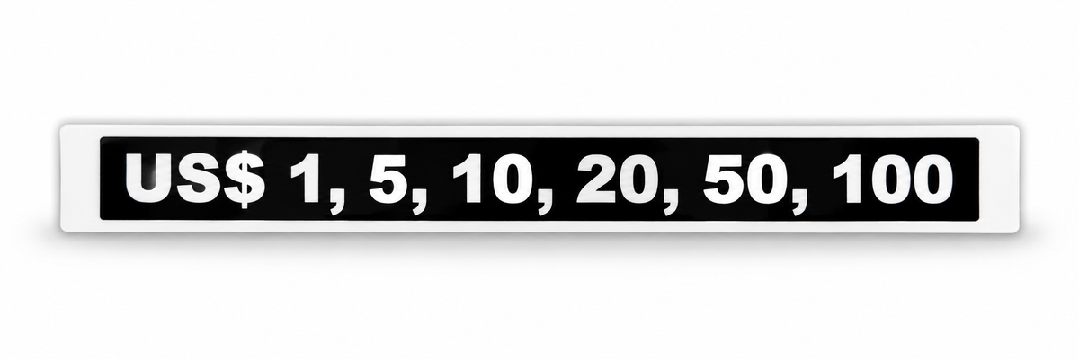 Decal 006 - US$1-$100 Denomination Strip Decal