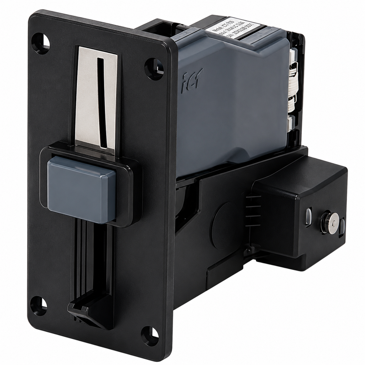 ICT UCAES23DFSRGB5 Coin Acceptor 12V RS232 UK Coins Waterproof Side Entry side view