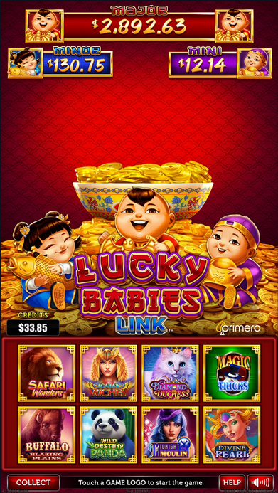 Lucky Babies Link by Primero 8-in-1 gaming board with progressive jackpots
