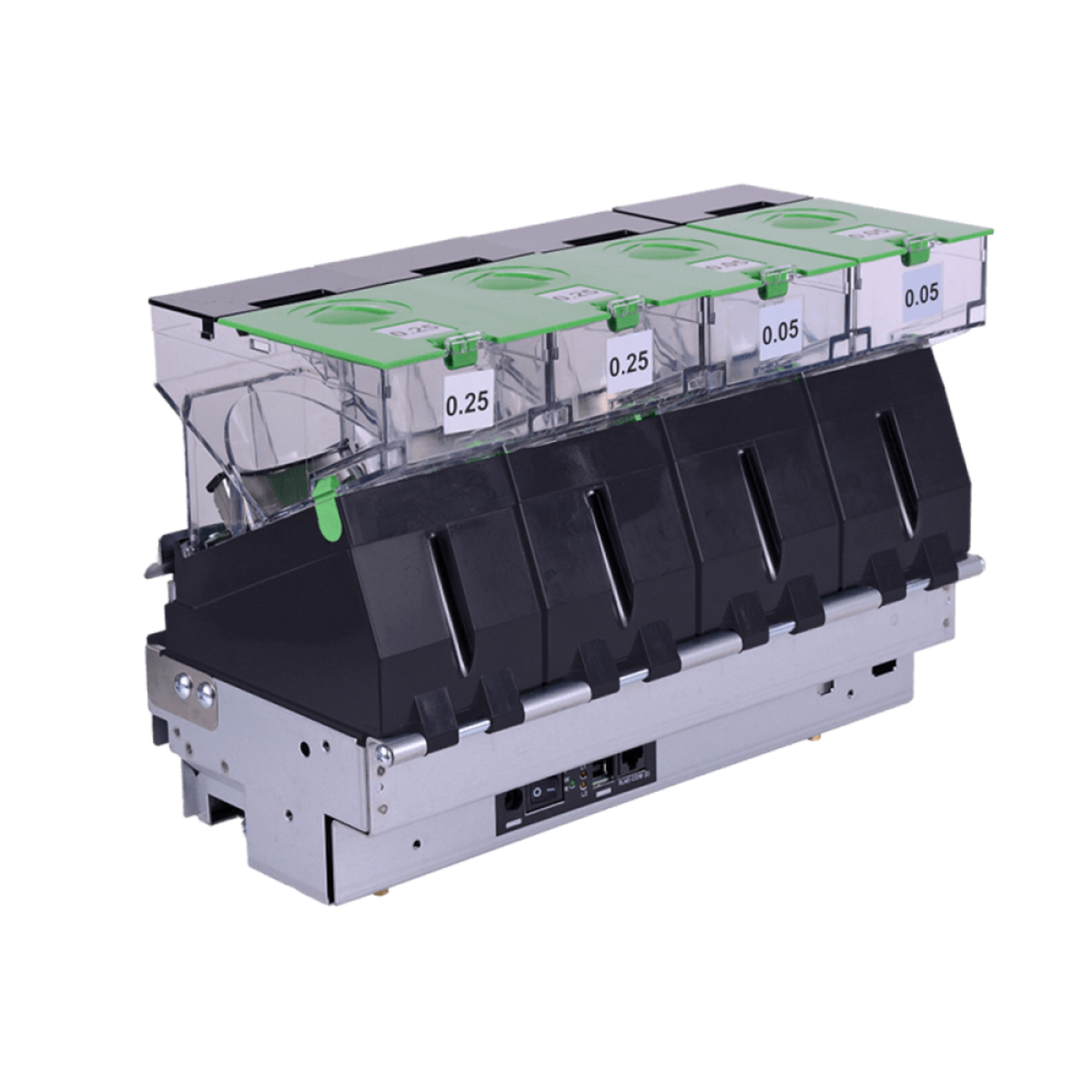 MEI CX-25 8 Bin Coin Dispenser Full Unit for Banking & Financial Service Applications side view