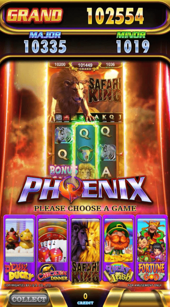 Phoenix Multigame Skill Board by IGS - Main Screen