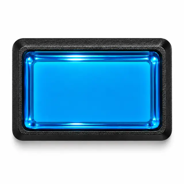Illuminated Rectangular Blue Zippy Switch Button - Arcade & Amusement Game Push Button