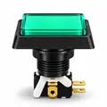 Illuminated Rectangular Green Zippy Switch Button - Arcade & Amusement Game Push Button view 2