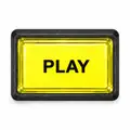 Illuminated Rectangular PLAY Zippy Switch Button (Yellow) - Arcade & Amusement Game Push Button view 1