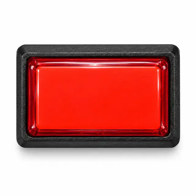 Illuminated Rectangular Red Zippy Switch Button - Arcade & Amusement Game Push Button