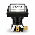 Illuminated Square START Zippy Switch Button - Arcade & Amusement Game Push Button view 2