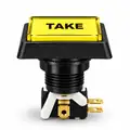 Illuminated Rectangular TAKE Zippy Switch Button - Arcade & Amusement Game Push Button view 2