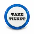 Illuminated Round TAKE TICKET Zippy Switch Button (Blue) - Arcade & Amusement Game Push Button view 1