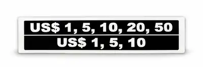 Decal 004 - US$1-$50 and US$1-$10 Denomination Strip Decal