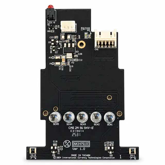 ICT AA347G## LED circuit board for the PA7-E, red status light and five optical sensors along a green PCB