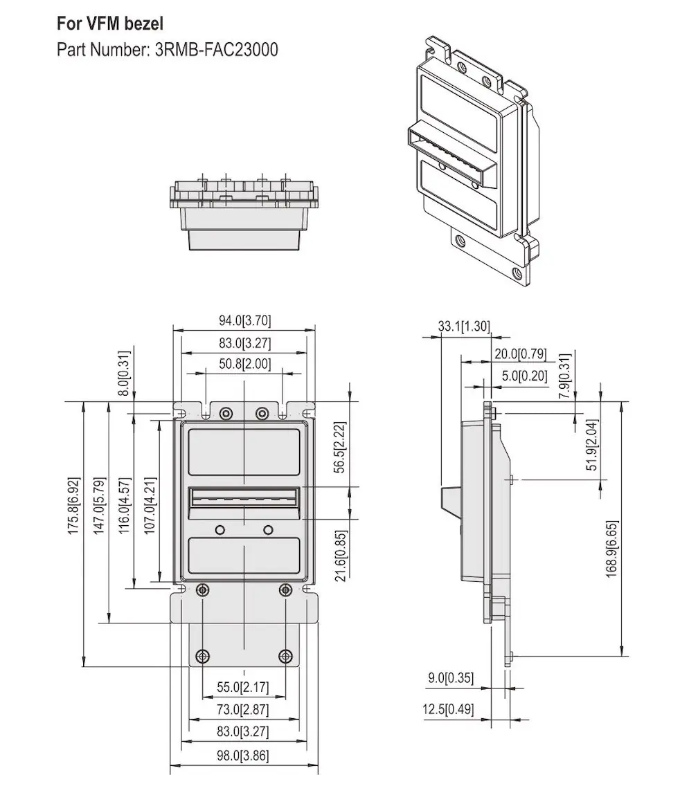 ICT A6E VFM bezel dimensions part number 3RMB-FAC23000