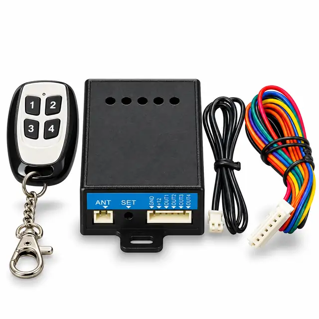 Wireless Remote Knockoff - 4-Button Remote and 12V Receiver