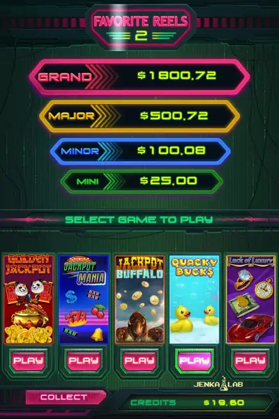 Favorite Reels 2 Multigame Skill Board by Jenka Lab